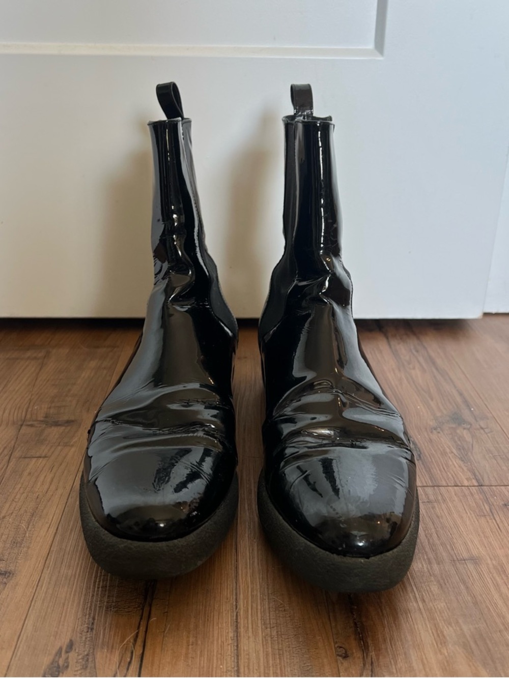 Robert Clergerie Black Patent Chelsea Boots for Women